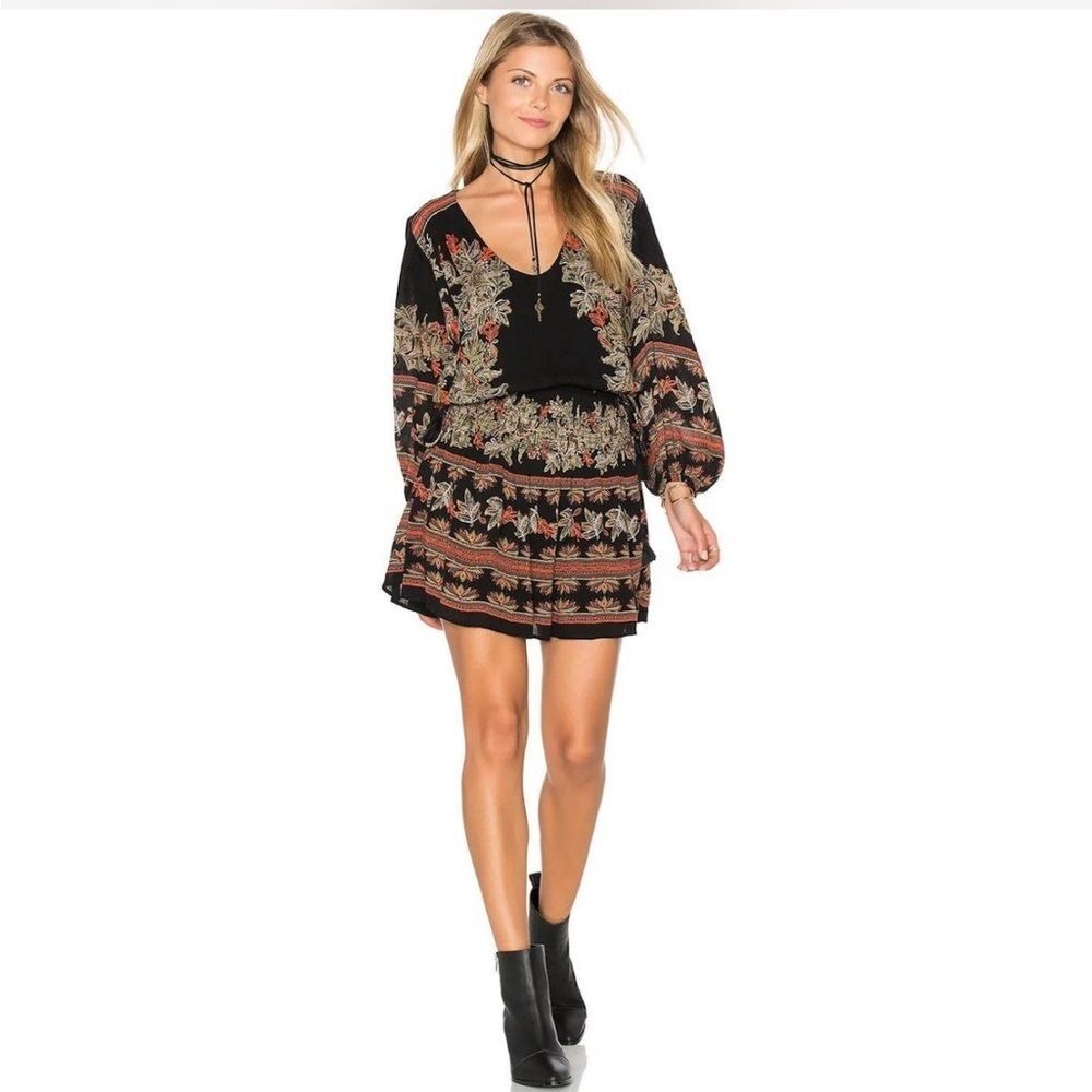 Free People Moonlight Drive‎ Dress in Black Combo size small